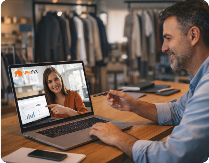 Demo en vivo de vCONECTA Velfix — videollamada con equipo de retail marketplaces